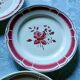 Five numbered opaque porcelain plates from Badonviller.