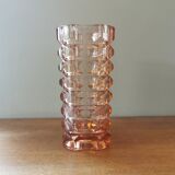 Vintage pink glass vase