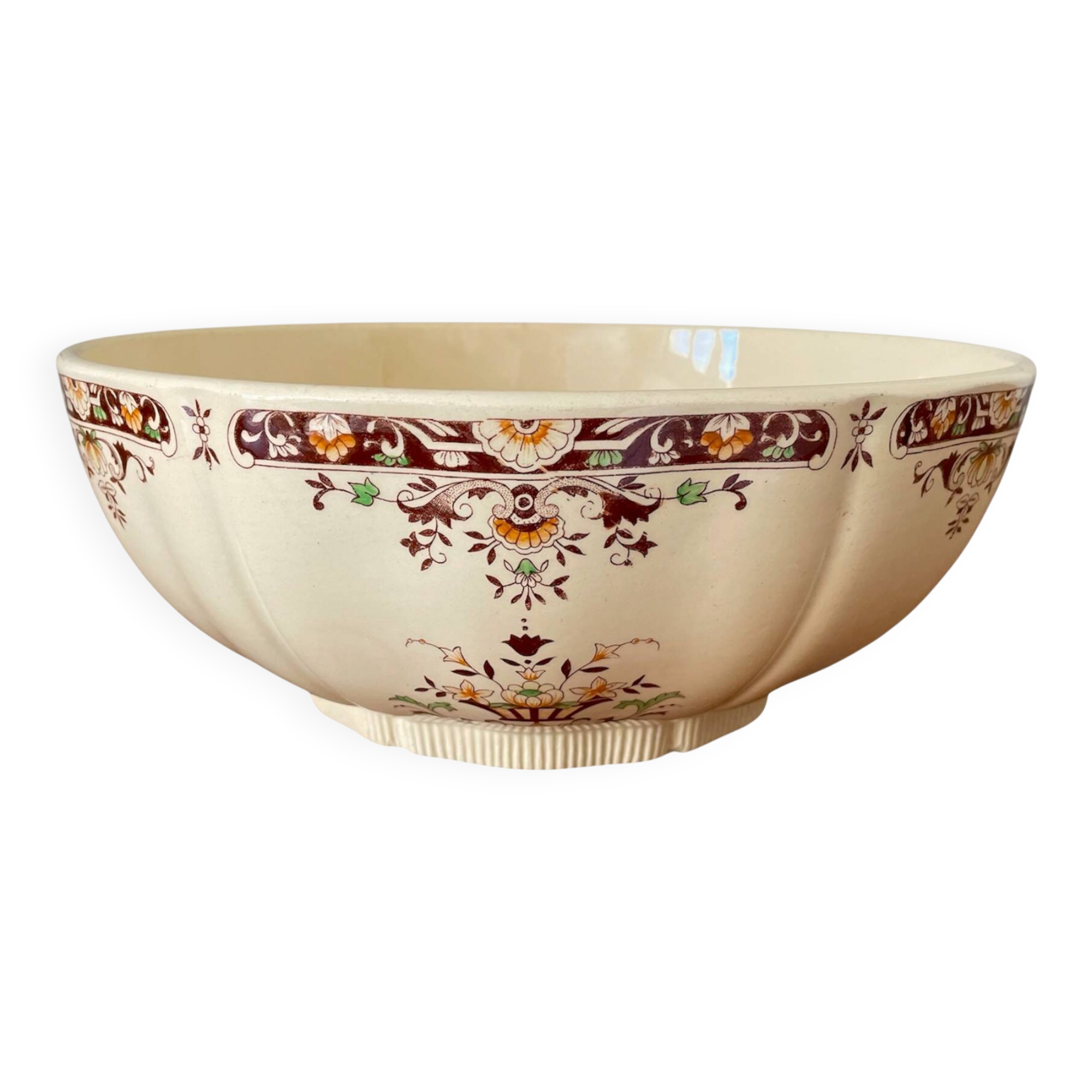 Antique Longchamp earthenware salad bowl