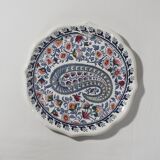 Vintage Gien earthenware plate with "Cashmere" decor