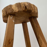 Brutalist wooden tripod stool