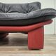 Red and black leather armchair by Nicoletti Salotti