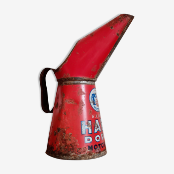 Red metal canister pot