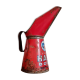 Red metal canister pot