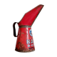 Red metal canister pot