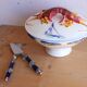 Italian blue glass service set.