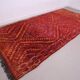 Red Vintage Moroccan Rug 193 x 400 cm - Berber Wool Rug - Handmade Rug Boho