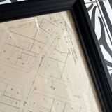 Poster large old map of paris 1739