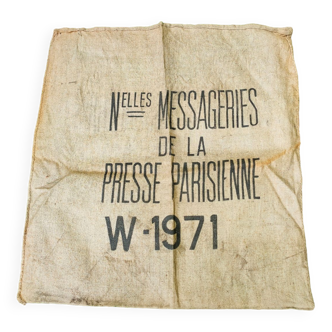 Ancien sac en toile de jute - Les nouvelles messageries de la presse Parisienne