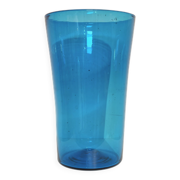 Large blown glass vase blue Empoli