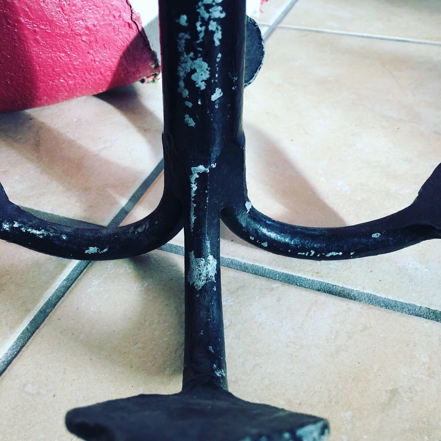 Black cast iron boat anchor