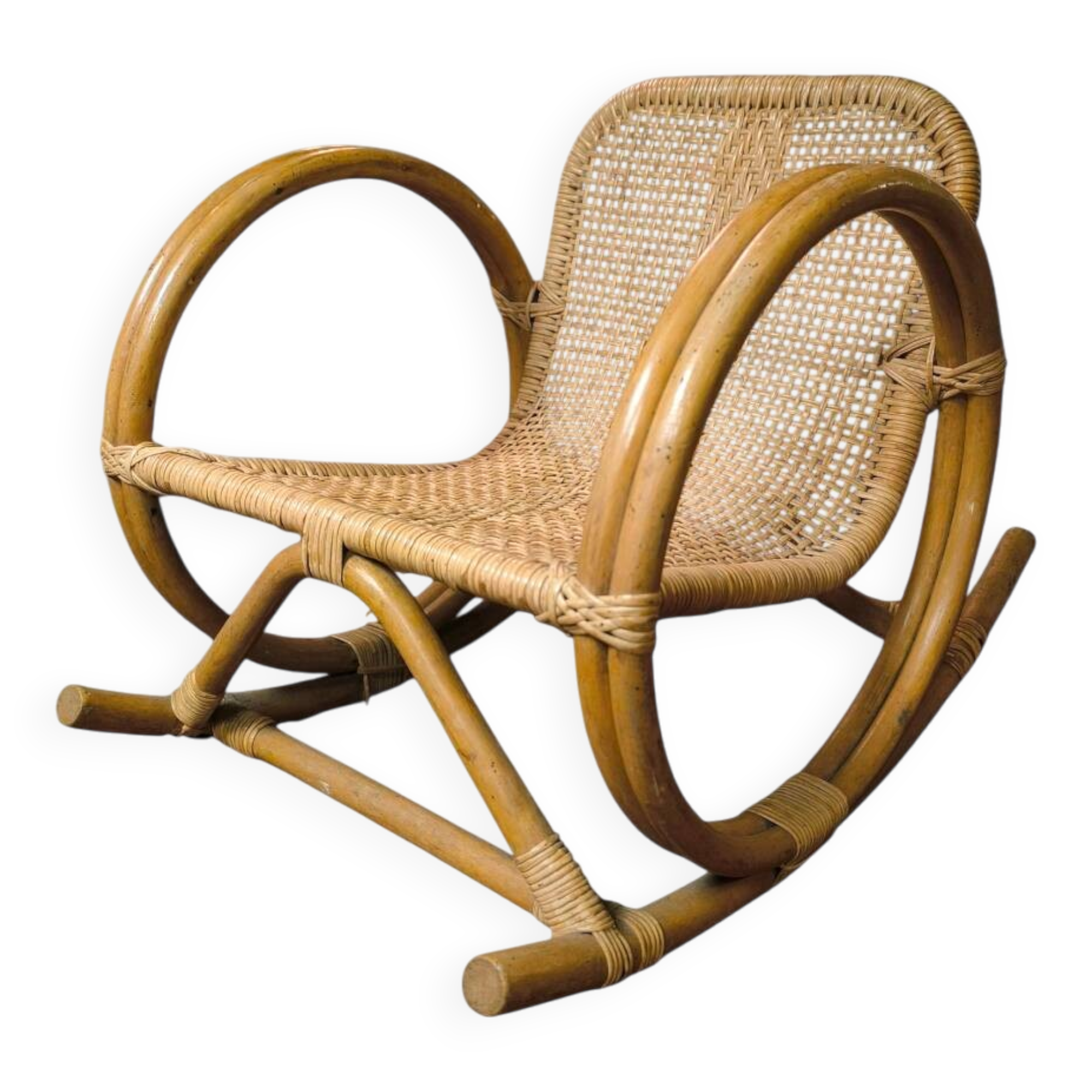 Child's rocking chair in rattan