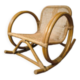 Child's rocking chair in rattan