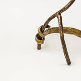 Pair of brutalist wrought iron candlesticks, French work