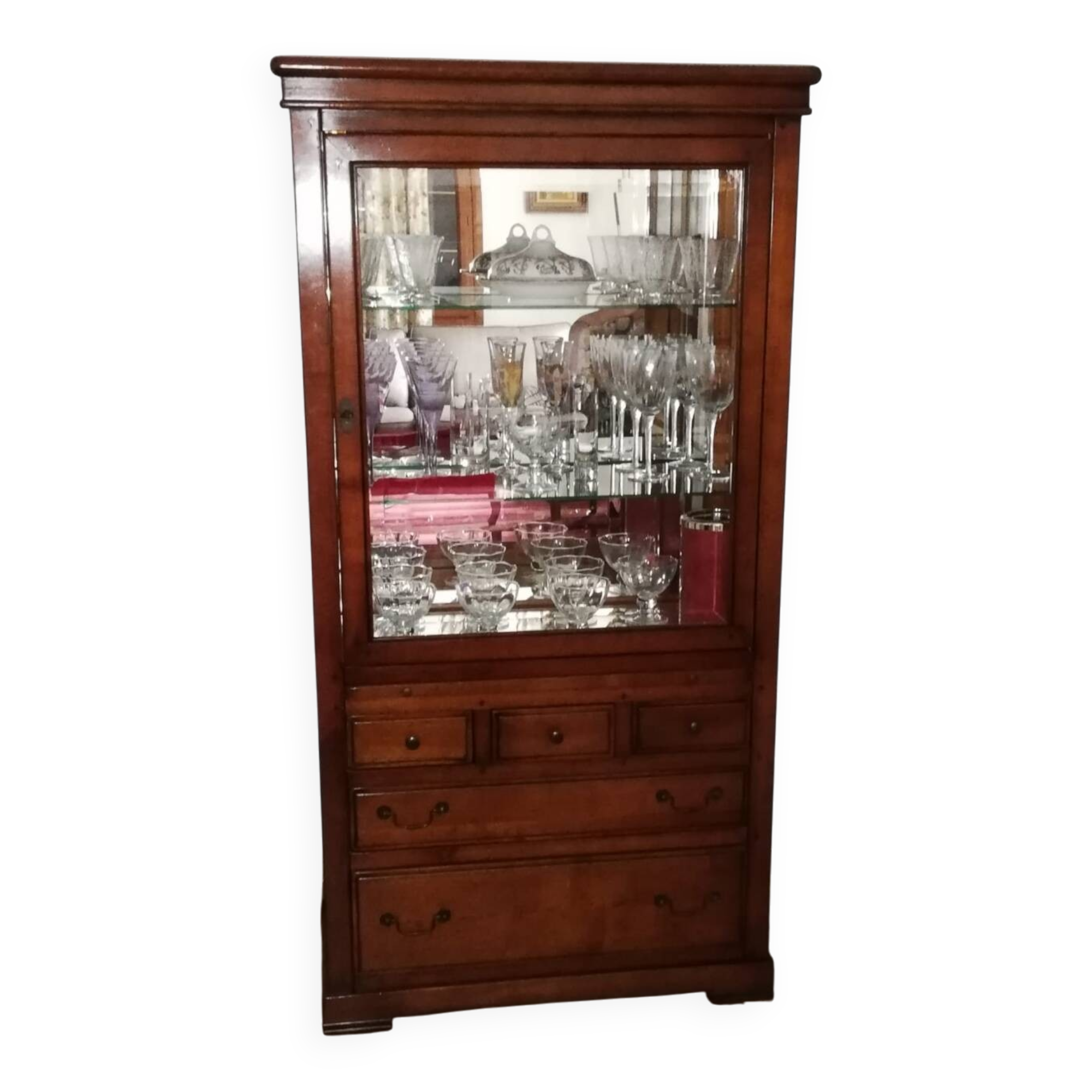 Display cabinet in solid walnut