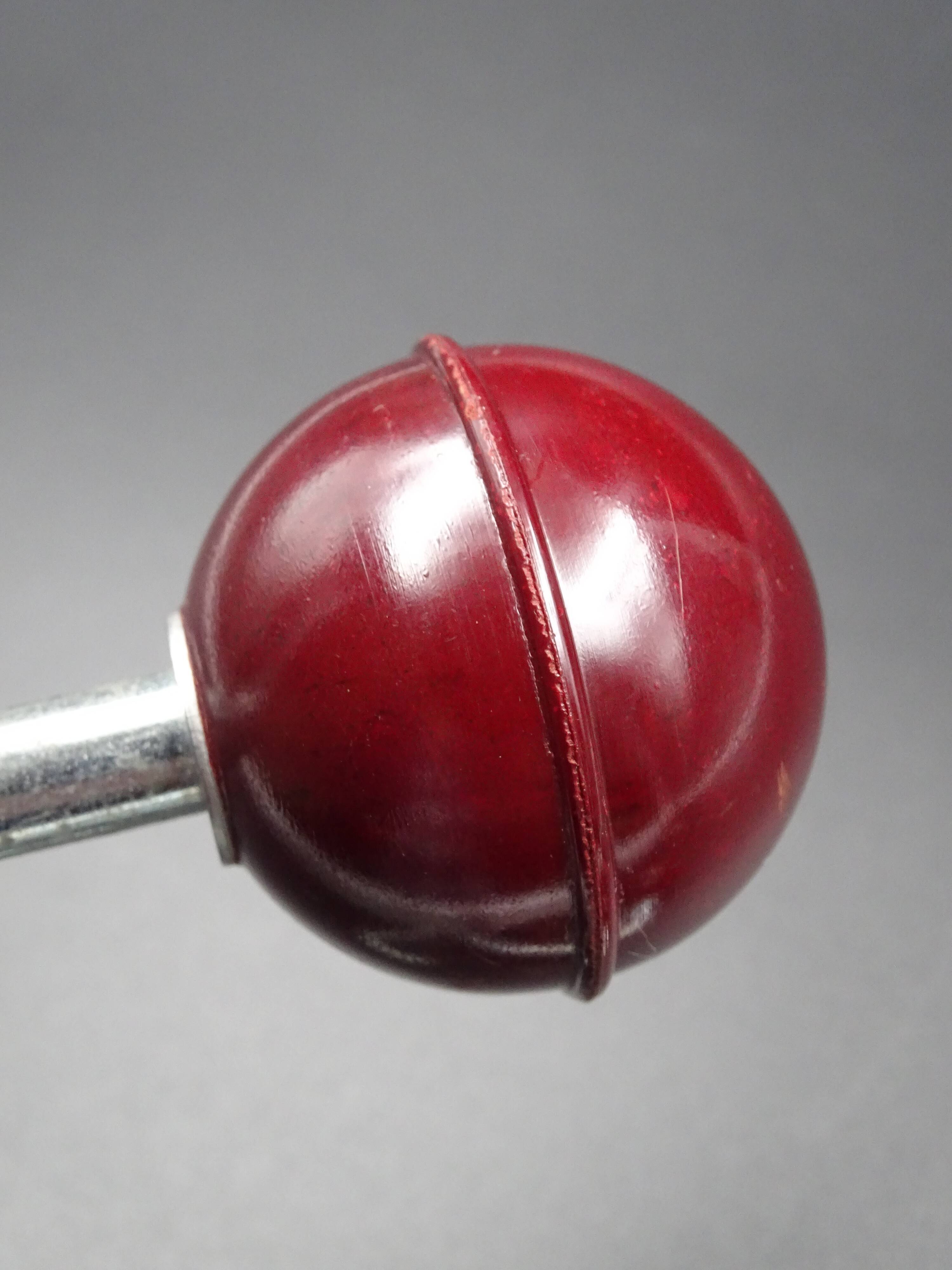 Two hooks in red bakelite and metal - around 1950