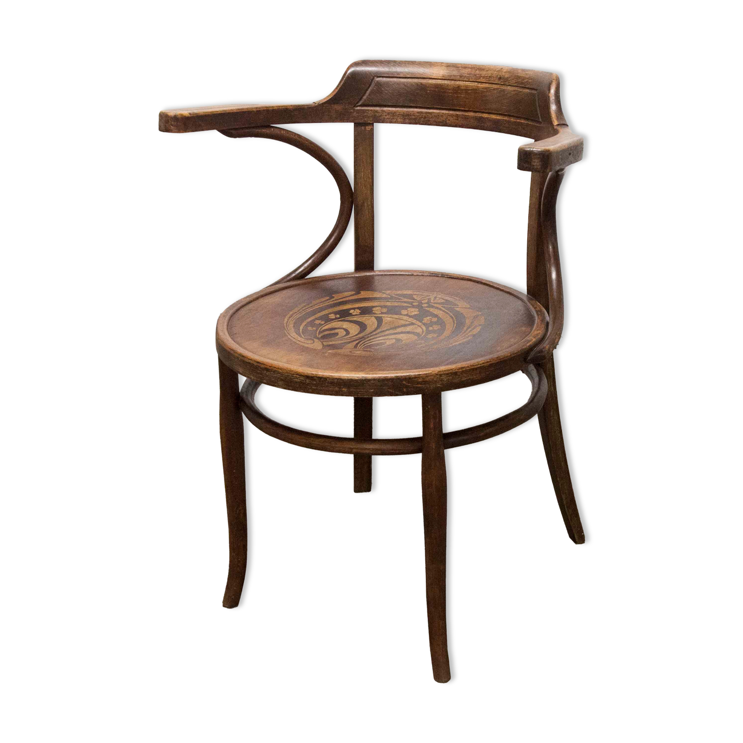 Office chair Baumann 1914 curved wood