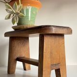 Vintage solid oak stool