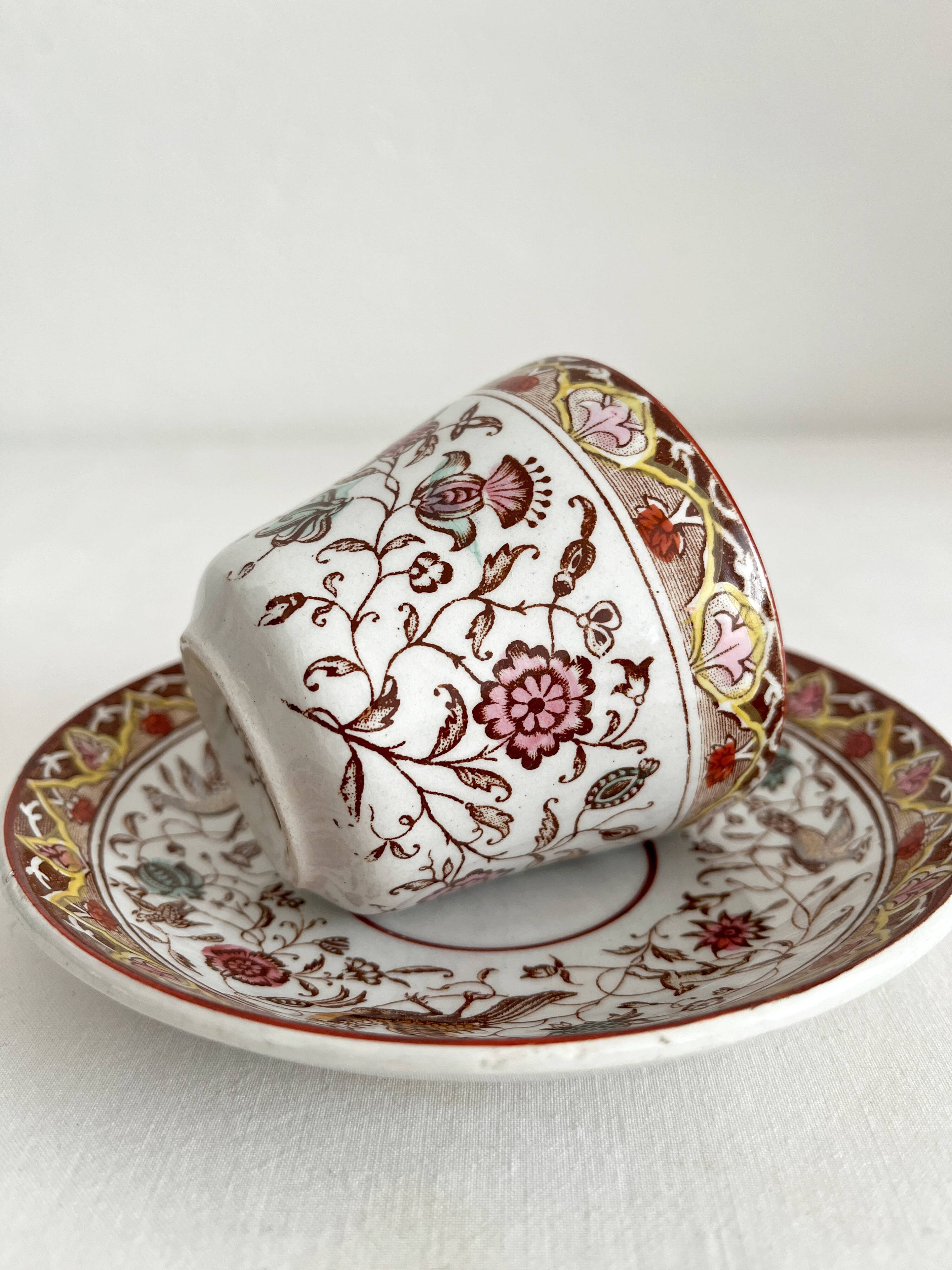 Choisy le Roi polychrome ironstone coffee cup