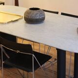 Large marble dining table, 1980s