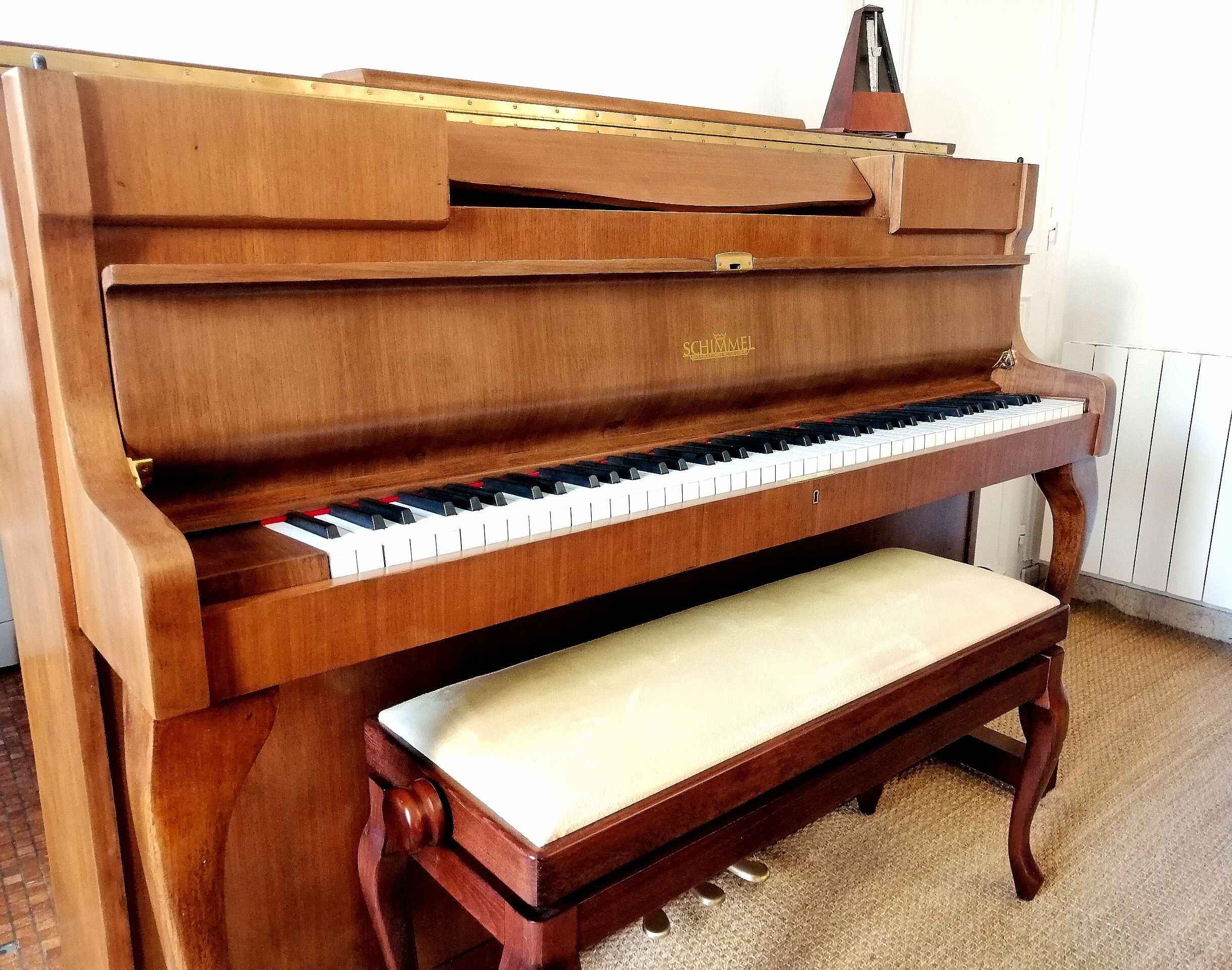 Schimmel piano with lamp 1968 braunschweig