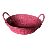 Pink wicker basket 2 handles