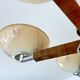 Large Art Deco pendant light in wood and glass, 1930s