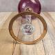 Antique fuchsia pink engraved glass – twisted stem