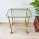 Desserte range vinyles vintage laiton et verre