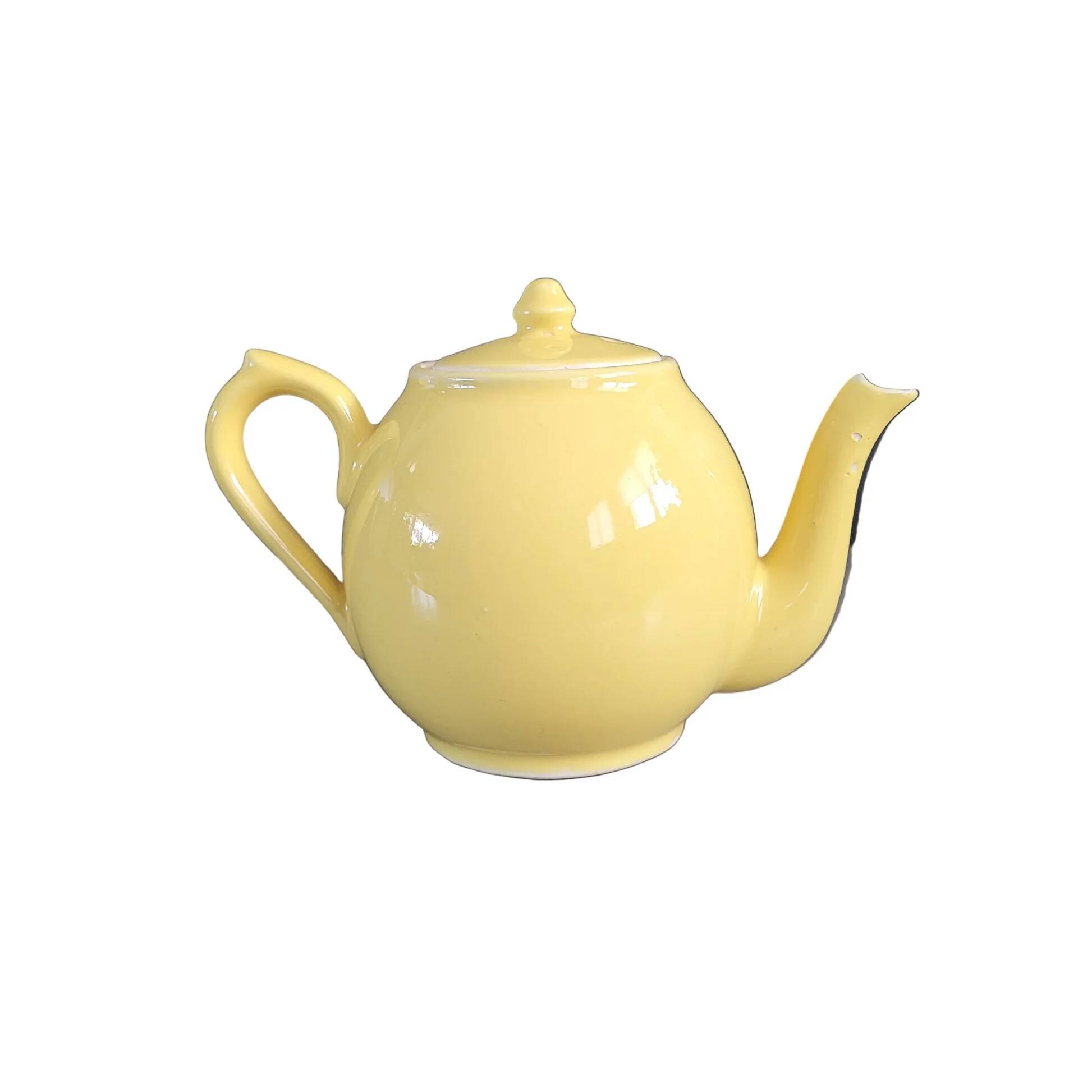 Old yellow porcelain teapot - 0.7L - Ref 890