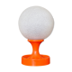 Orange vintage space age eyeball table lamp with a glass globe
