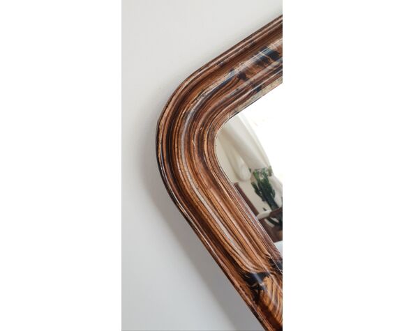 Miroir louis philippe patiné ,49 cm x 63 cm, vintage , fin xix ème