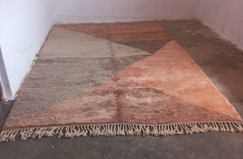 Azilal brown rug woven in natural wool size 150×250