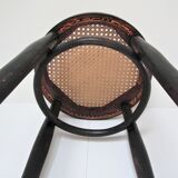 Black skated Thonet stool stamped