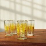 6 verres pointillés vintage jaune
