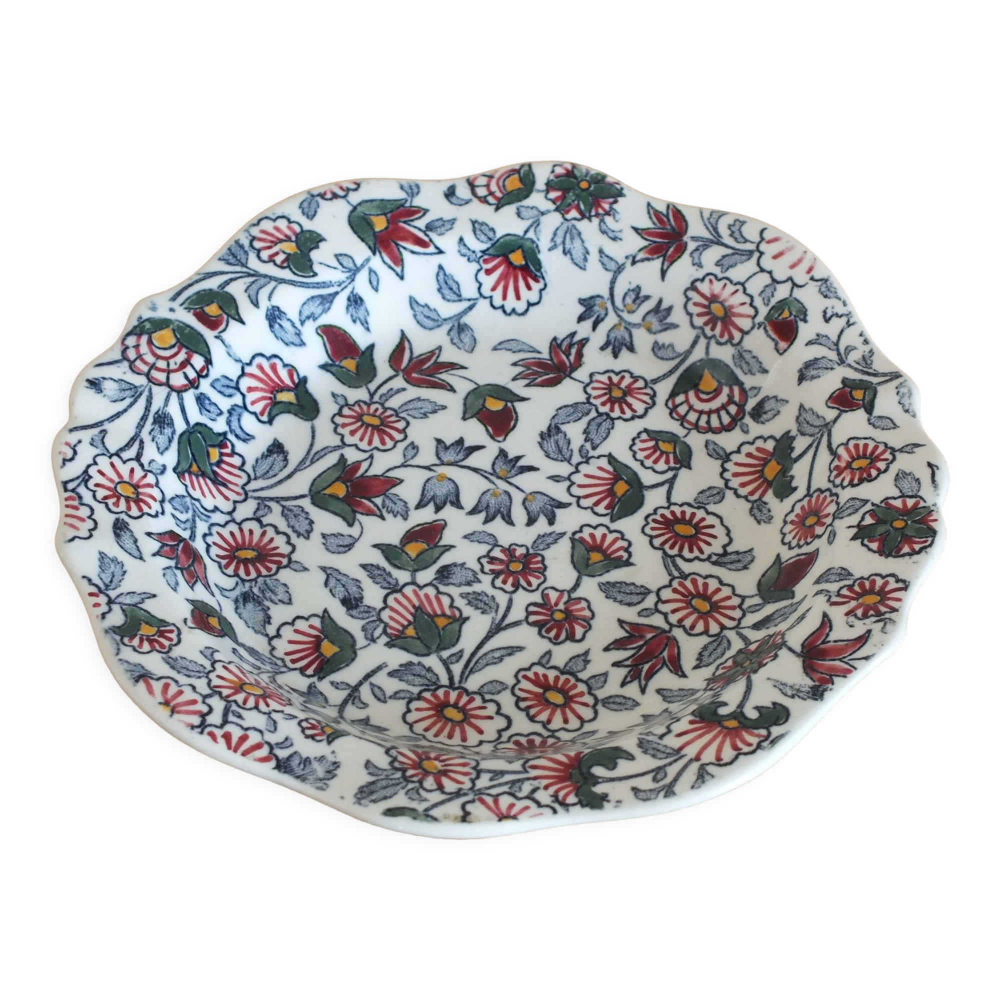 Cup, empty pocket in earthenware of Gien decoration Cashmere