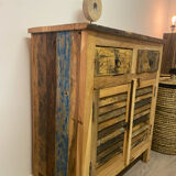 Sideboard louvers exotic wood recycled