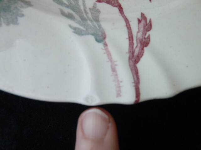 Compote dish, footed bowl Longwy pottery Poppy model