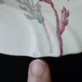 Compote dish, footed bowl Longwy pottery Poppy model