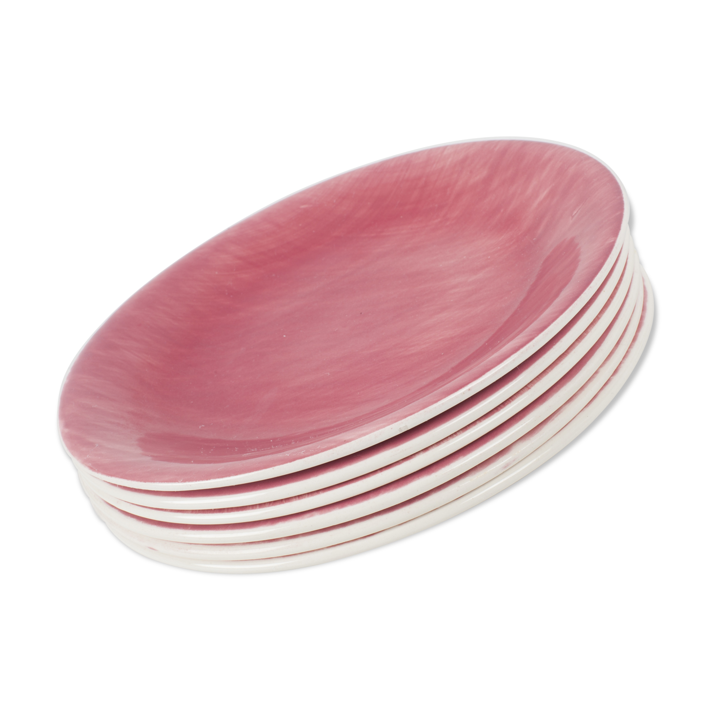 Set of 6 dishes earthenware of salins, france, collection mistral