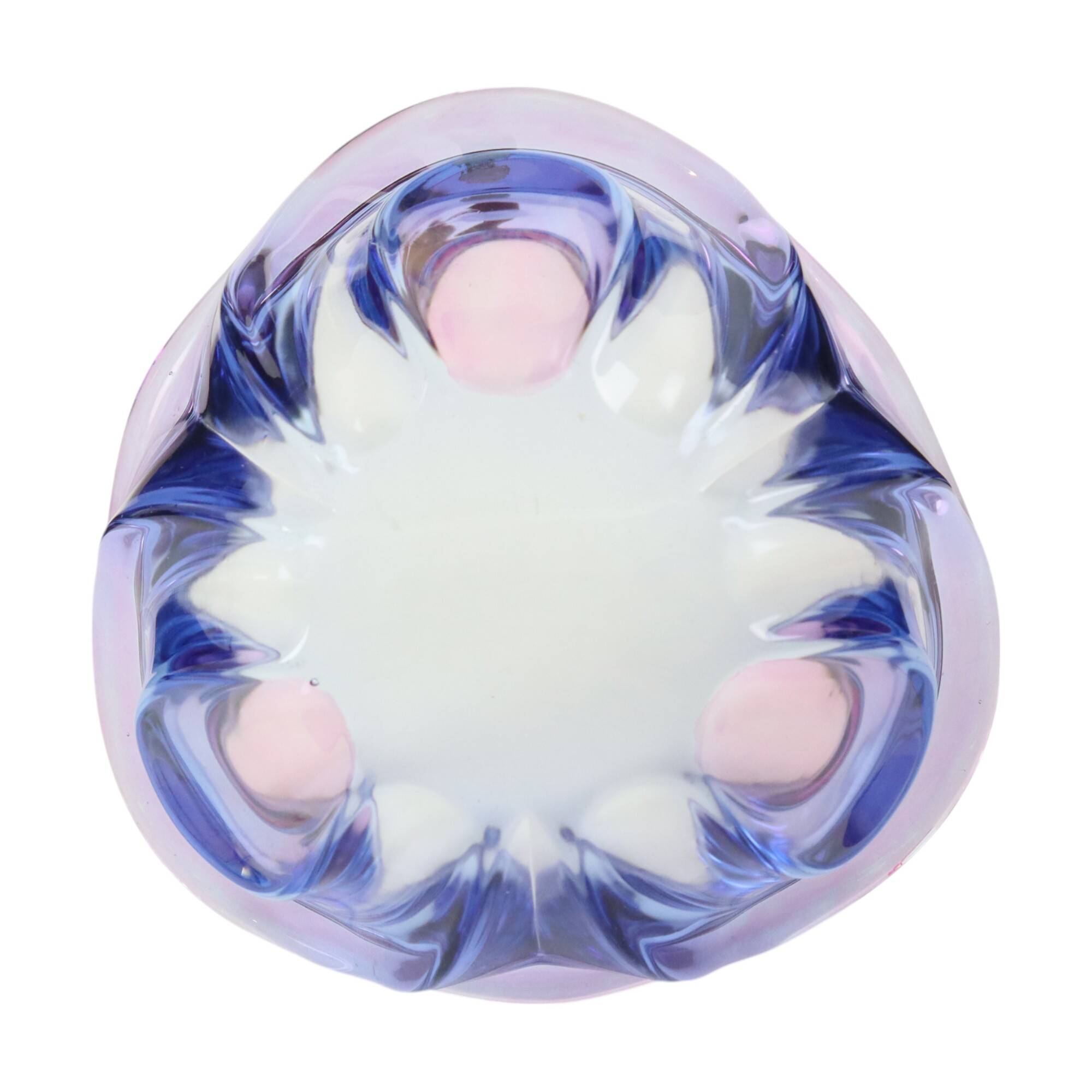 Vintage Murano Bowl Fruit Bowl Blue Purple Glass Sixties