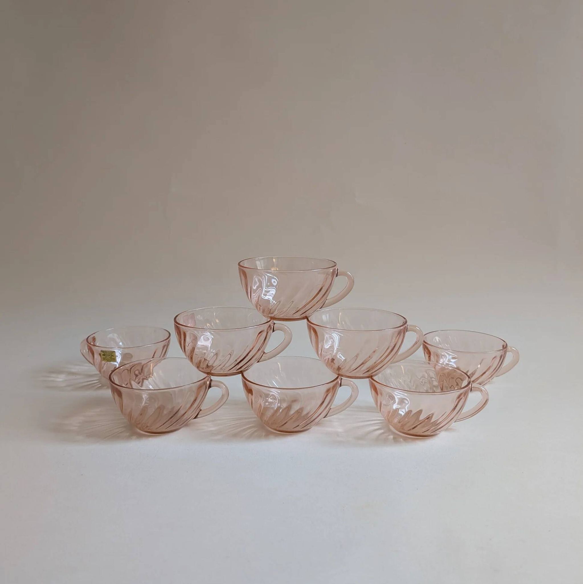 Rosaline tea or coffee service, Arcoroc France, 1970s/1980s
