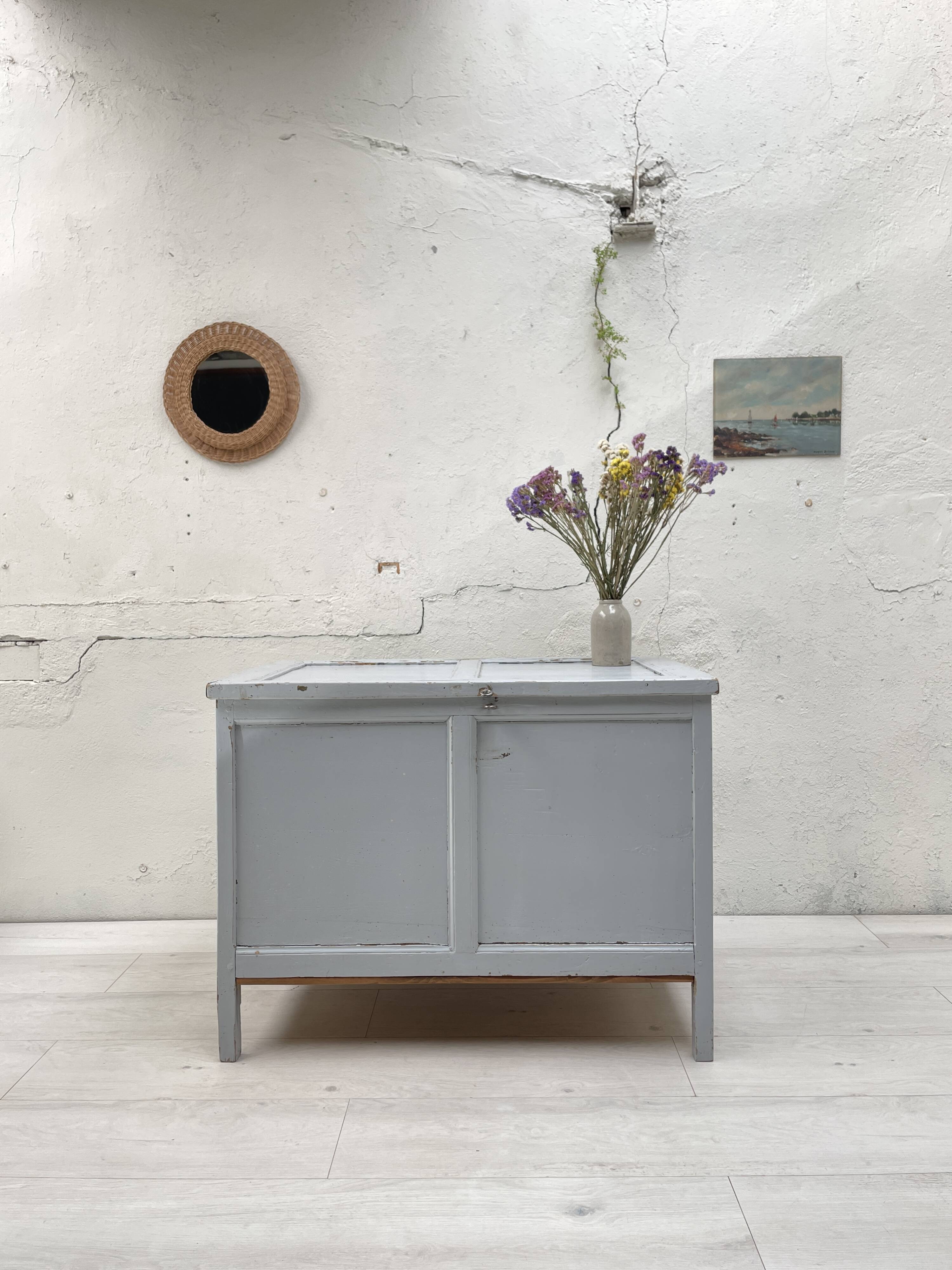 Painted wooden chest.