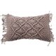 Coussin macramé violet clair tressé 40x60 cm