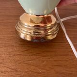 Vintage bedside lamp with green and gold porcelain foot