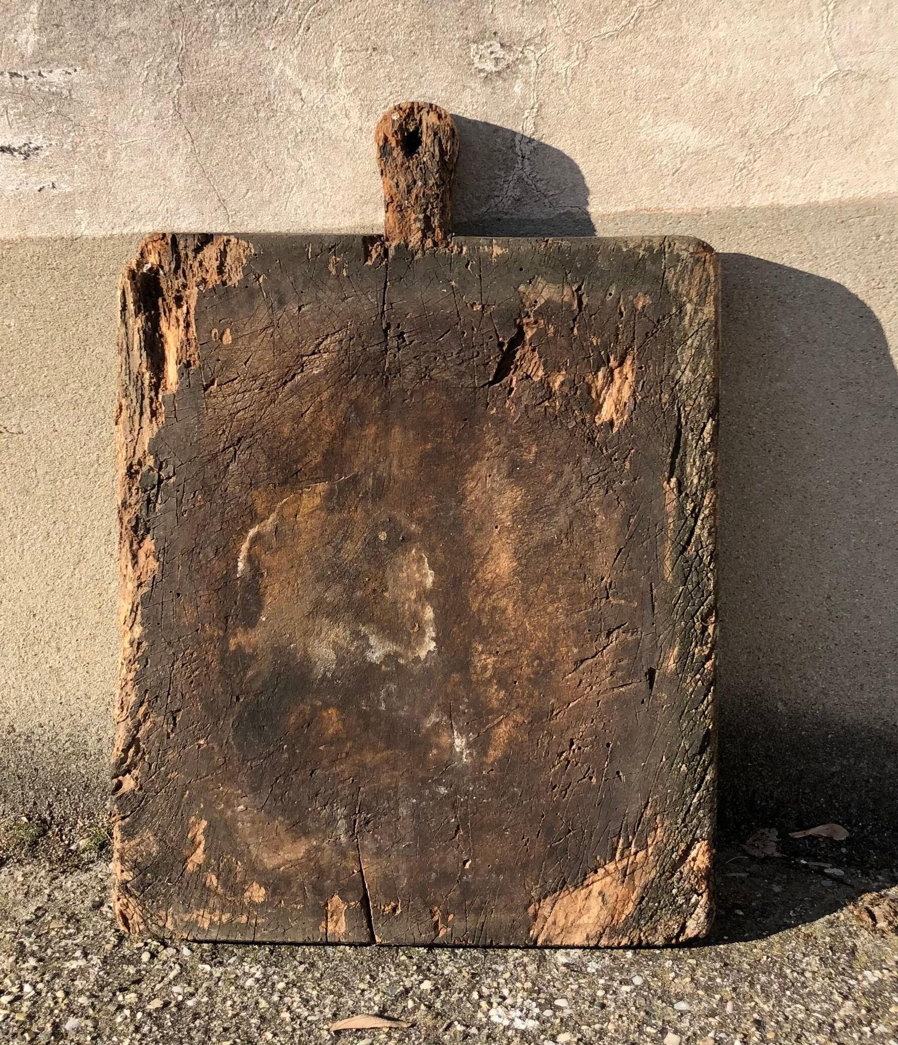 Old-fashioned wood cutting board vintage butcher's deli