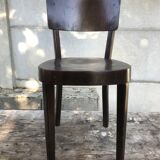 Chaise ancienne  bois foncé années 50 vintage