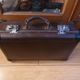Duo of vintage dark brown suitcases "Mother Big and her little chaperone"
