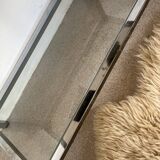 Vintage glass and chrome console coffee table
