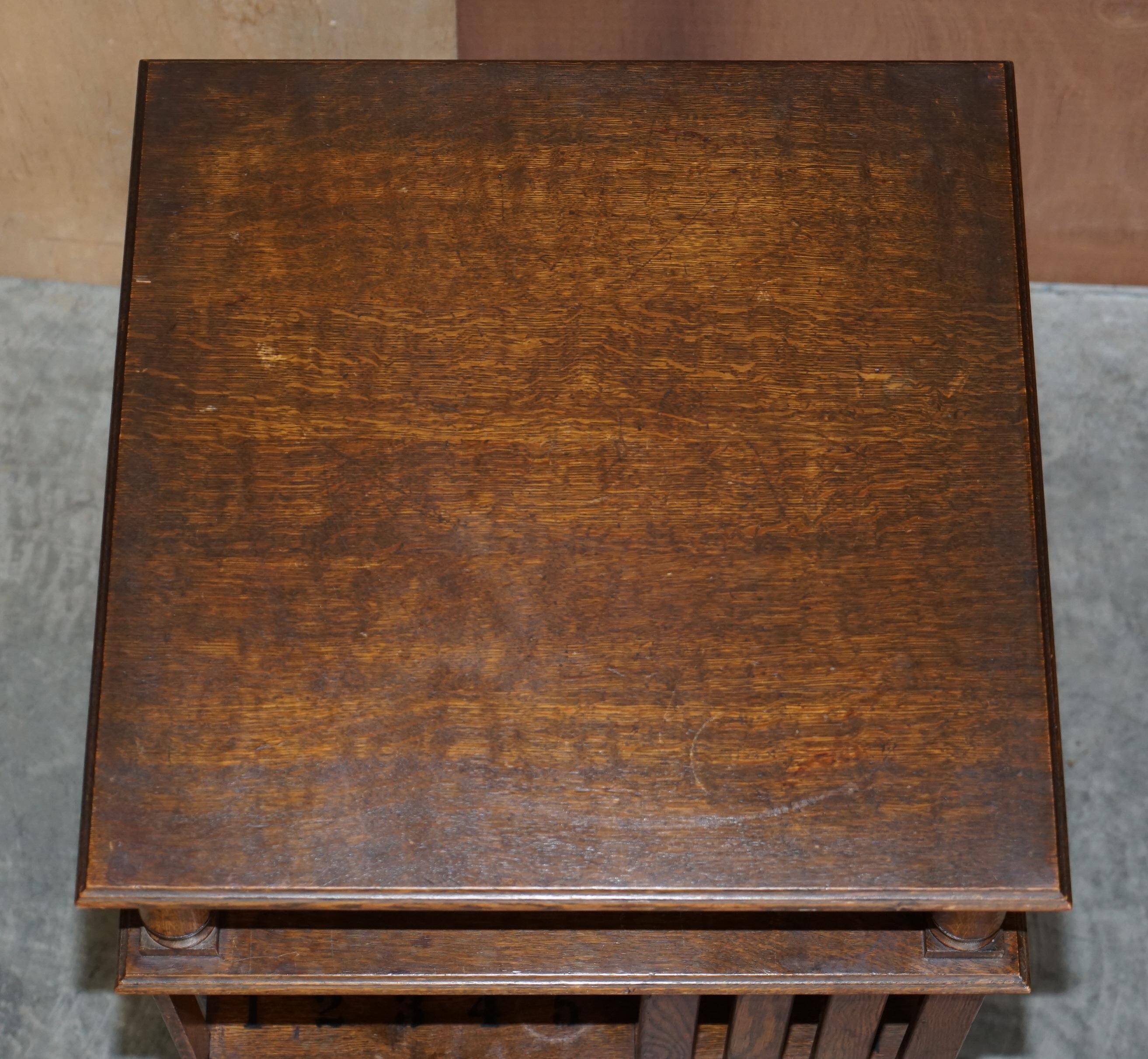 Victorian oak revolving library table circa 1880.